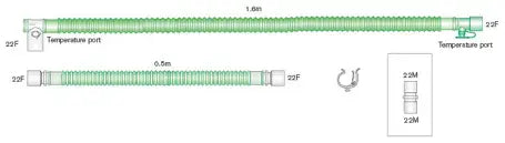 Intersurgical Flextube Single Heated Limb, 22mm, >1.6m Length
