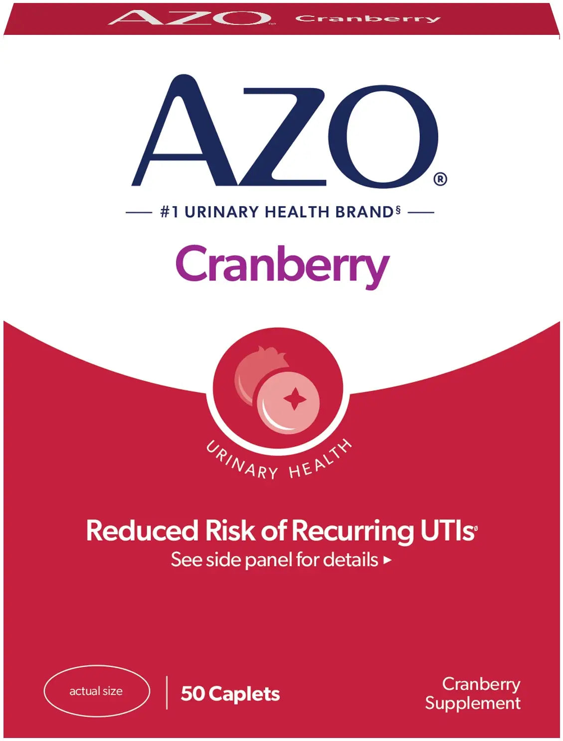 AZO Cranberry Urinary Tract Health Supplement, 50 Caplets