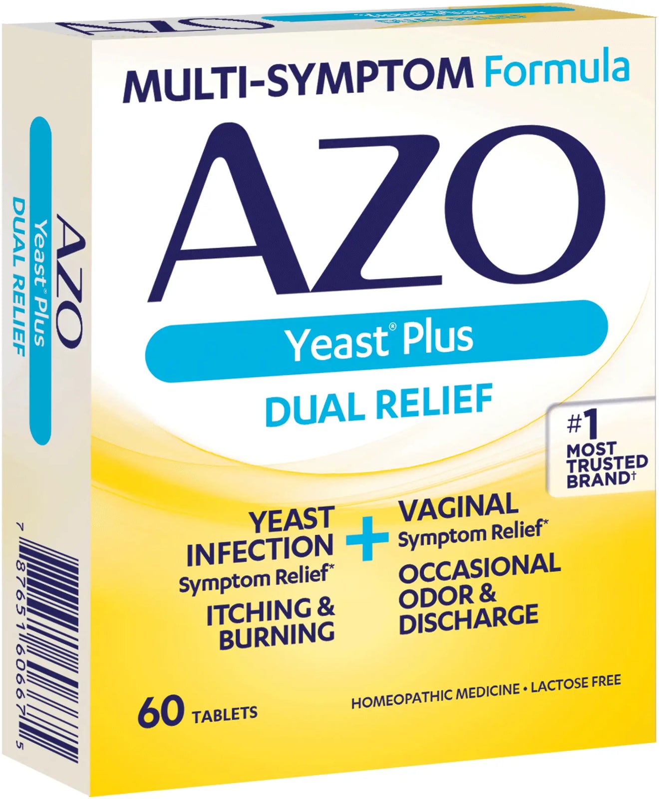 AZO Yeast Plus Homeopathic Tablets, 60 Count