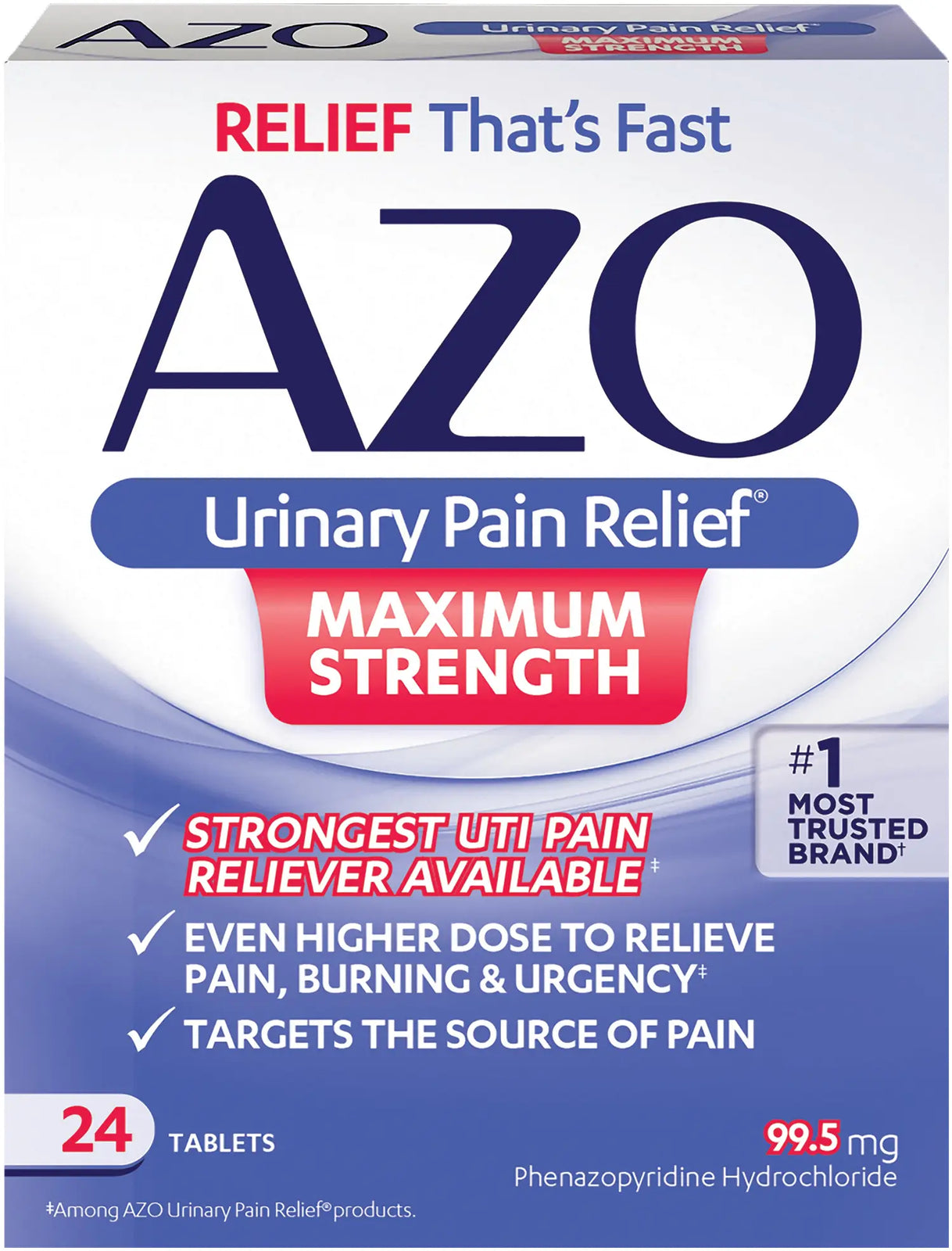 AZO Urinary Pain Relief Maximum Strength Tablets, 24 ct