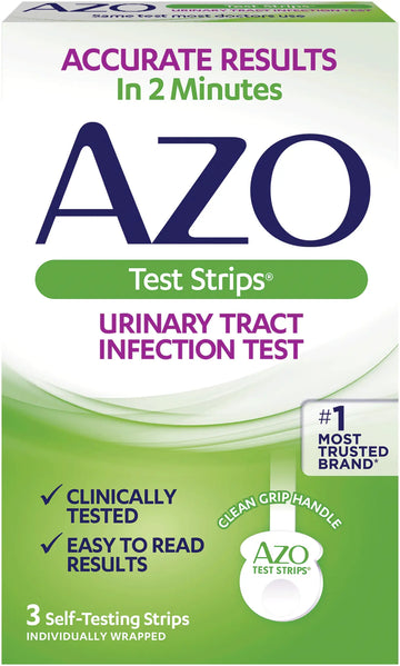 AZO Urine Test Strips for UTI with Handle, 3 Count