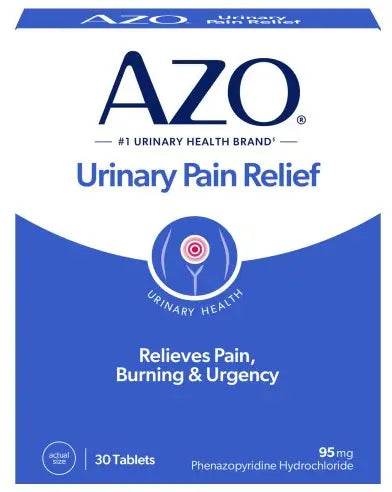 AZO Urinary Pain Relief Tablets, 30 Count, 95 mg Phenazopyridine Hydrochloride