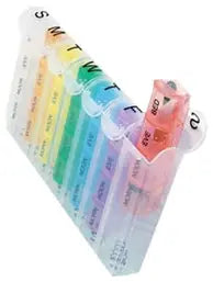 Jobar Pop-Up Weekly Pill Organizer with 4 Daily Compartments