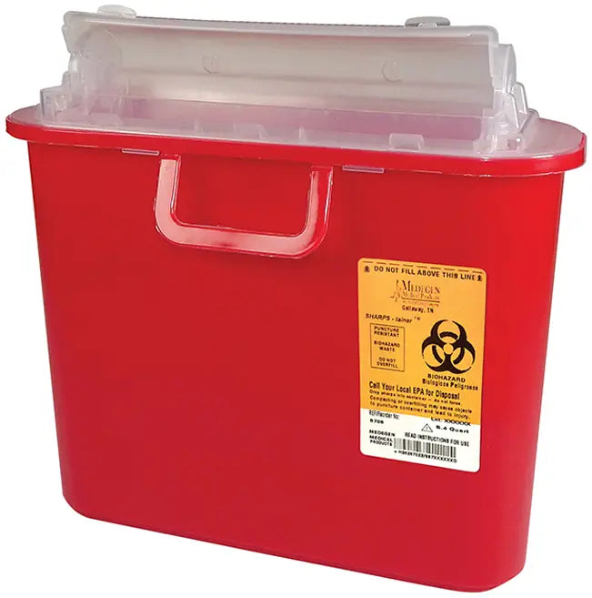 Medegen SHARPS-tainer Stackable Sharps Container, 5.4 Quart, Red