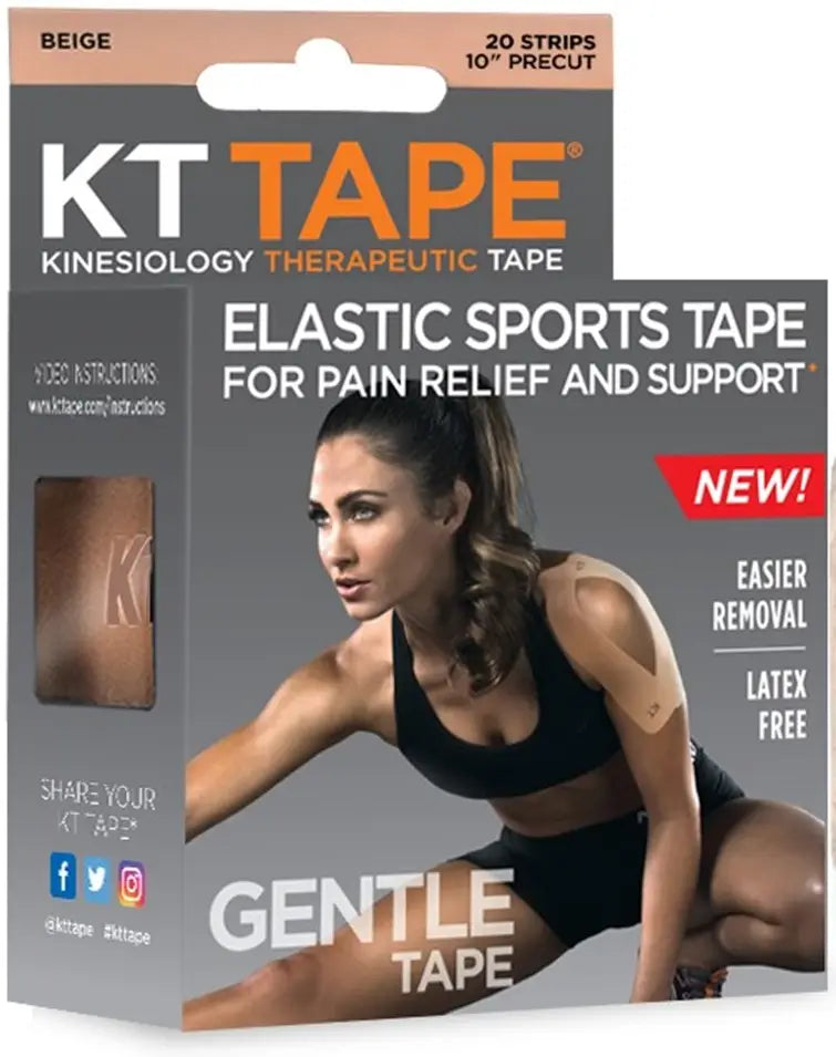 KT Tape Gentle Cotton Kinesiology Tape - 2" x 10" Pre-Cut Strips