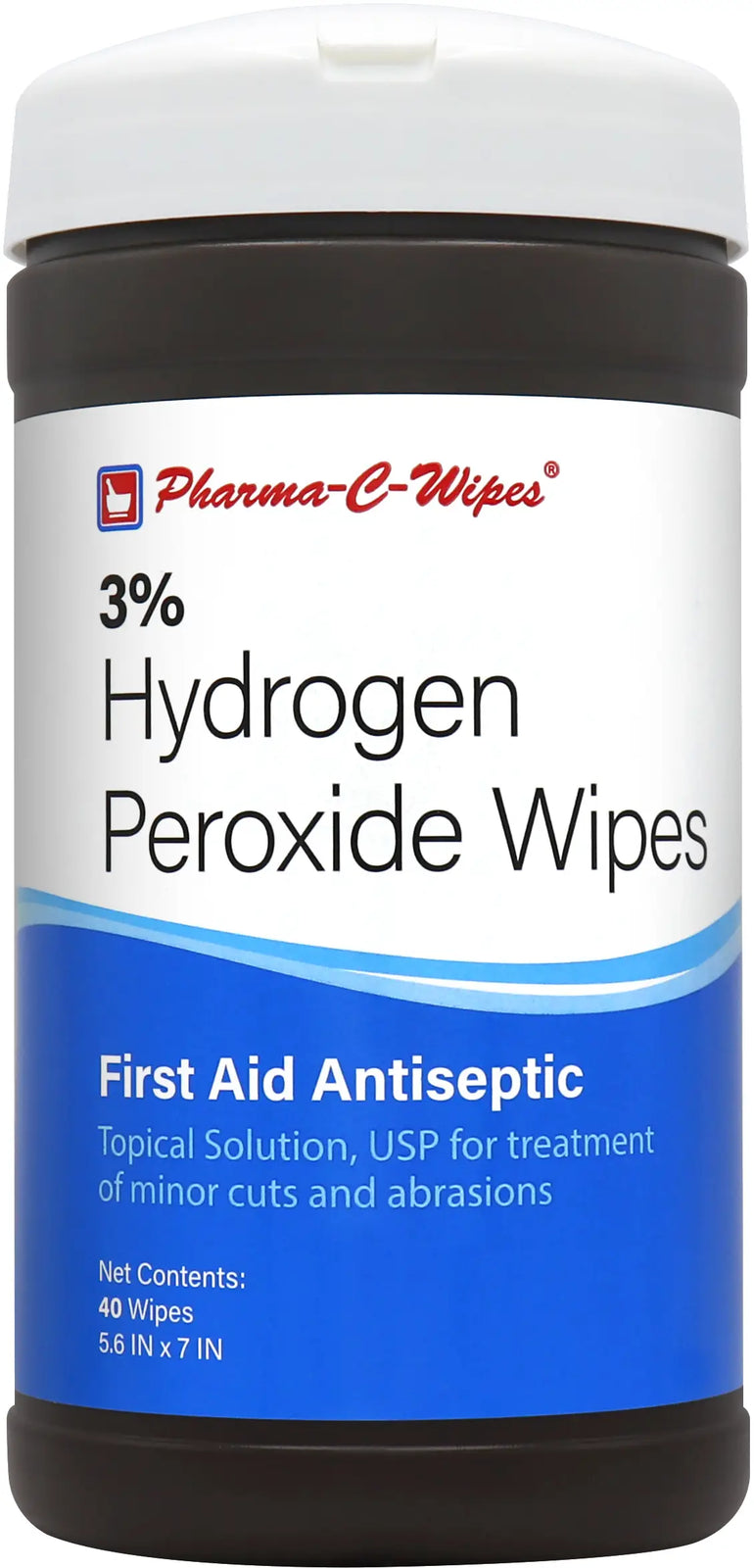 Pharma-C 3% Hydrogen Peroxide First Aid Wipes, 40 Count
