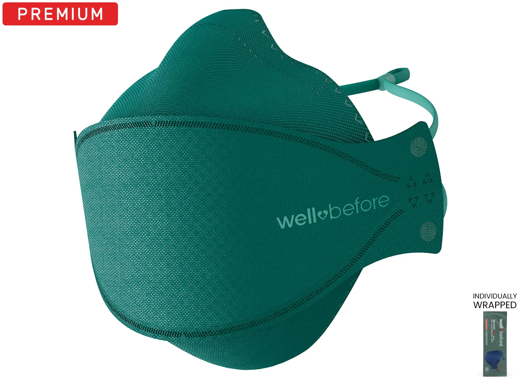 KN95 3D Pro Face Mask | Premium 3D Fit, Anti-fogging, Adjustable Ear Loops - Bag of 10