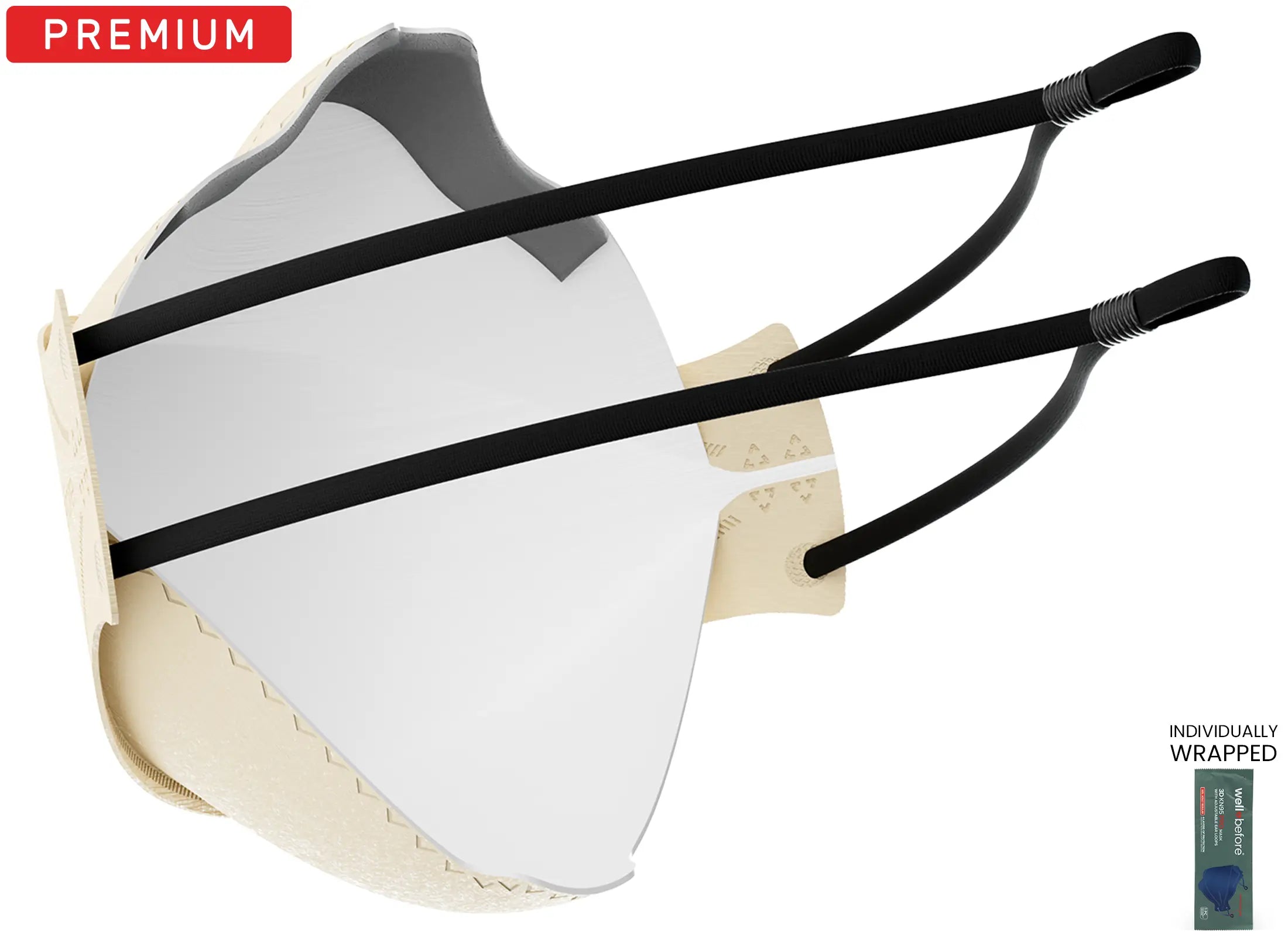 KN95 3D Pro Face Mask | Premium 3D Fit, Anti-fogging, Adjustable Ear Loops