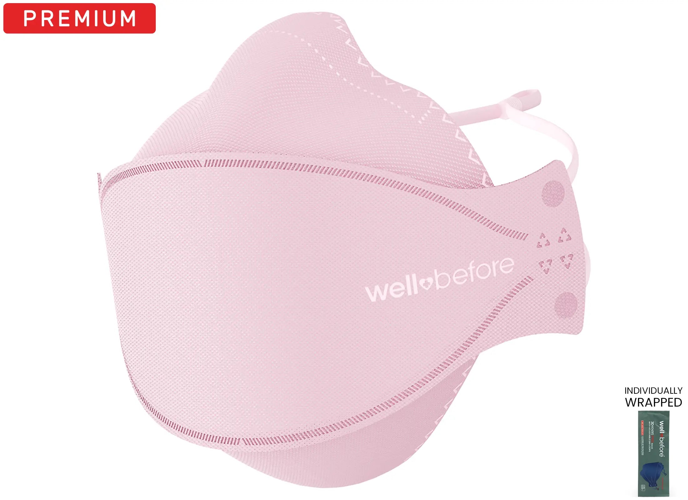 KN95 3D Pro Face Mask | Premium 3D Fit, Anti-fogging, Adjustable Ear Loops - Bag of 10