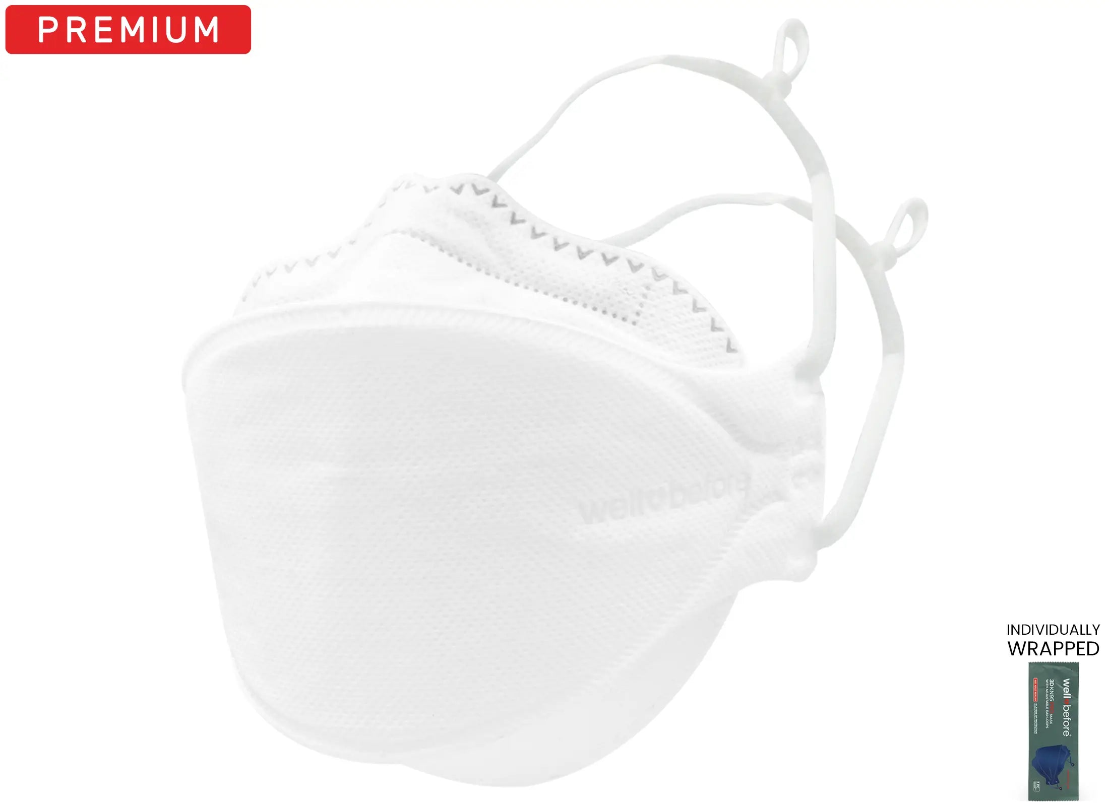 KN95 3D Pro Face Mask | Premium 3D Fit, Anti-fogging, Adjustable Ear Loops