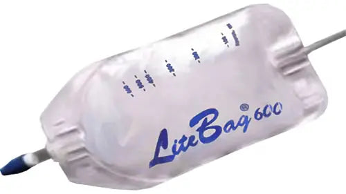 Dumotech Litebag Gravity Drainage Bag, 600ml with 20" Silicone Tubing