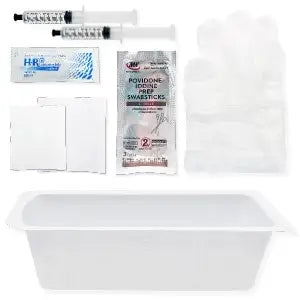 HR Pharmaceuticals Duo Dual-Balloon Catheter Insertion Tray with 10mL Water Syringes and PVP Swabsticks