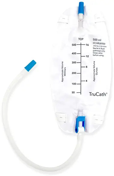 HR Pharmaceuticals Premium Flocked Back Leg Bag with Flip Valve - 500 ml
