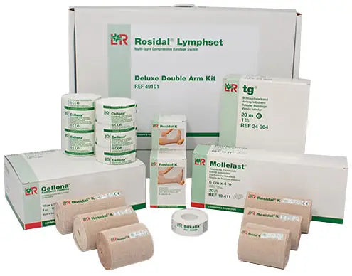 Lohmann and Rauscher Rosidal Lymphset Deluxe Double Arm Compression Bandage Kit