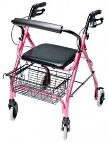 GF Health Products Walkabout Lite Rollator - Pink, 6" Wheels, 300 lb Capacity
