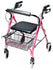 GF Health Products Walkabout Lite Rollator - Pink, 6" Wheels, 300 lb Capacity