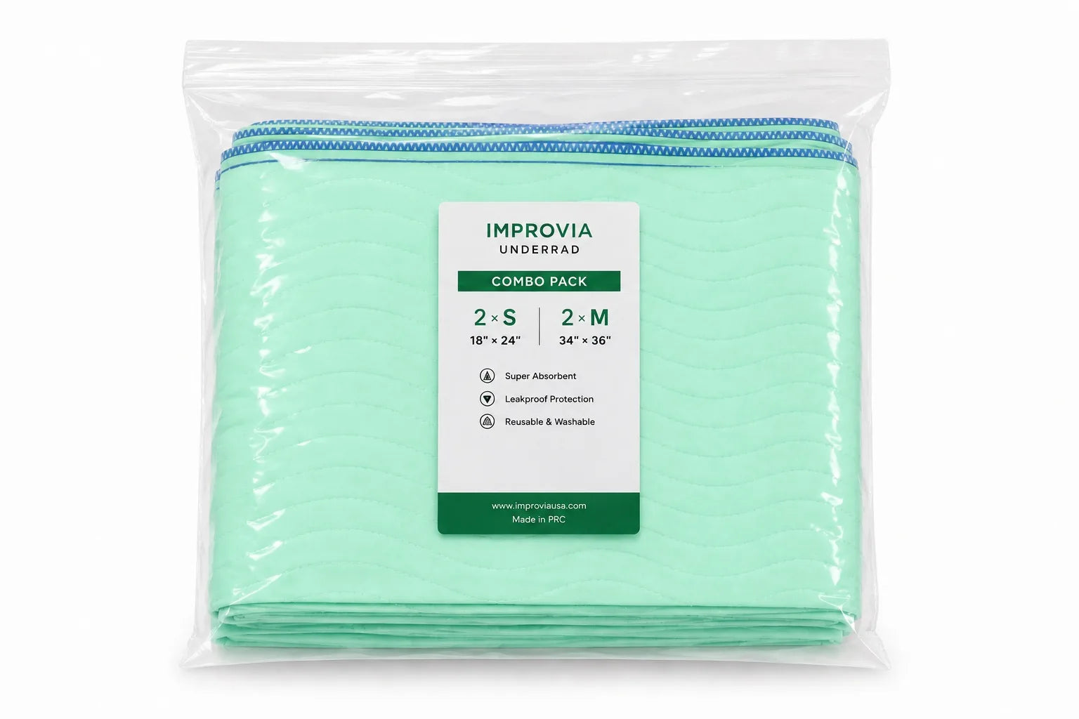 Improvia Washable Reusable Bedwetting Incontinence Underpad, Heavy Absorbency