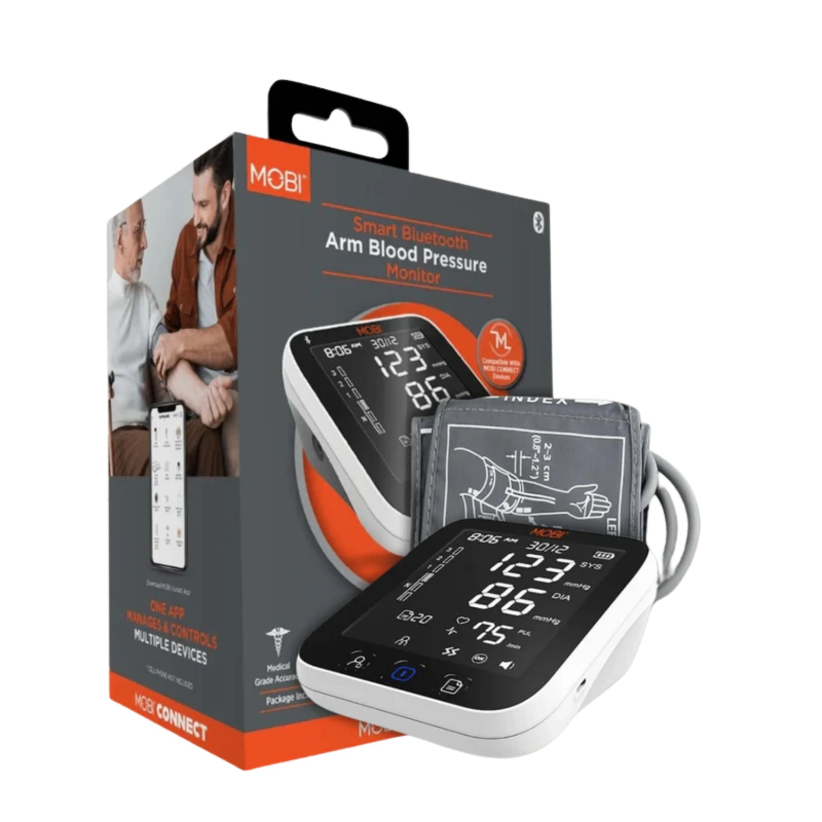 MOBI Smart Bluetooth Arm Blood Pressure Monitor