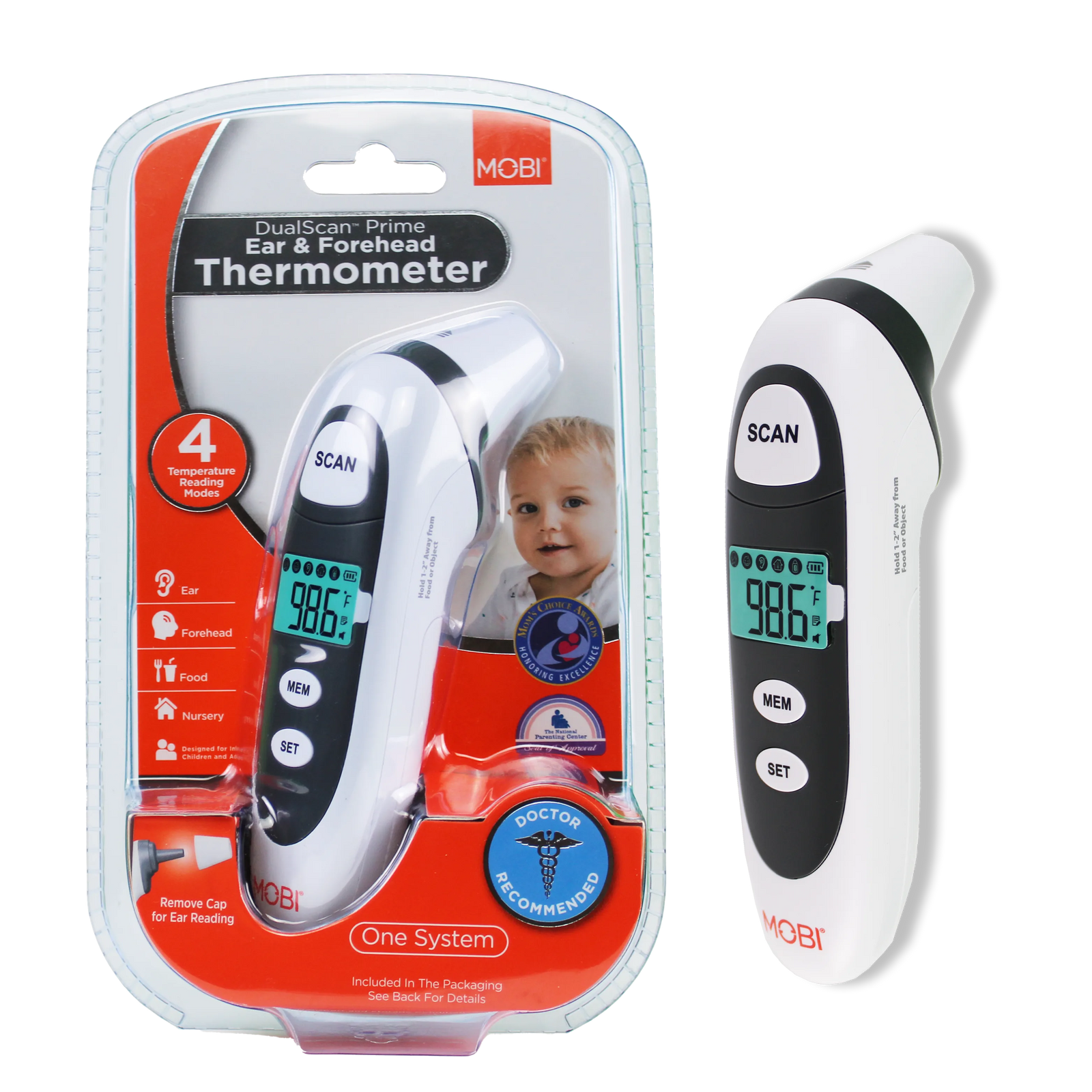 MOBI DualScan Prime Ear & Forehead Thermometer