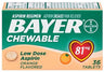 Bayer Chewable Aspirin 81mg Orange, 36 Count