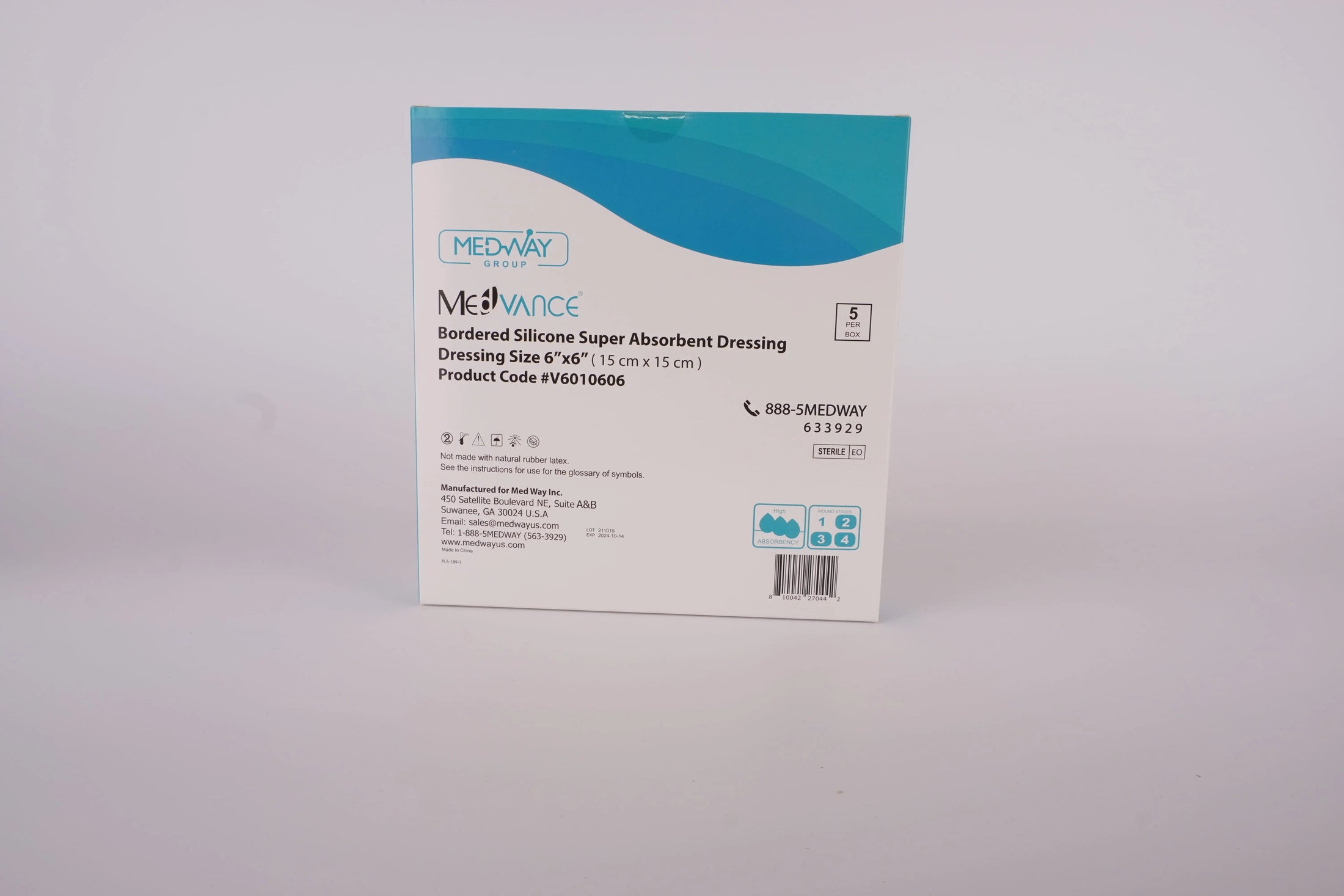 MedVance Bordered Silicone Super Absorbent Dressing 6" x 6"