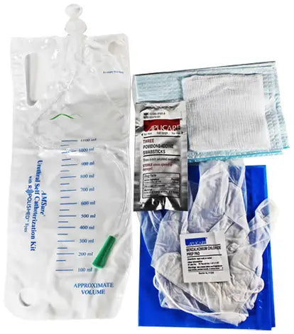 AMSure Urethral Self Catheterization Kit with R Polished Eyes, 16 French