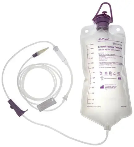 AMSure Enteral Feeding Bag Pump Set with ENFit & Transition Connectors