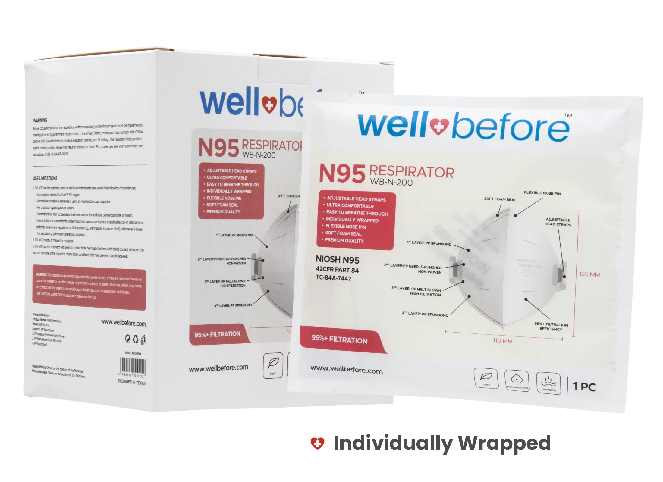 N95 Respirator | NIOSH Approved - Box of 10