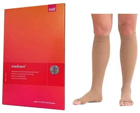 Mediven Forte Compression Stockings 40-50 mmHg, Extra Wide Calf, Open Toe
