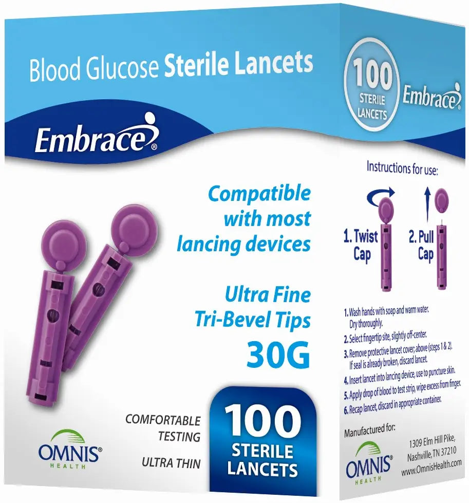 Omnis Health Ultra Fine 30G Lancets