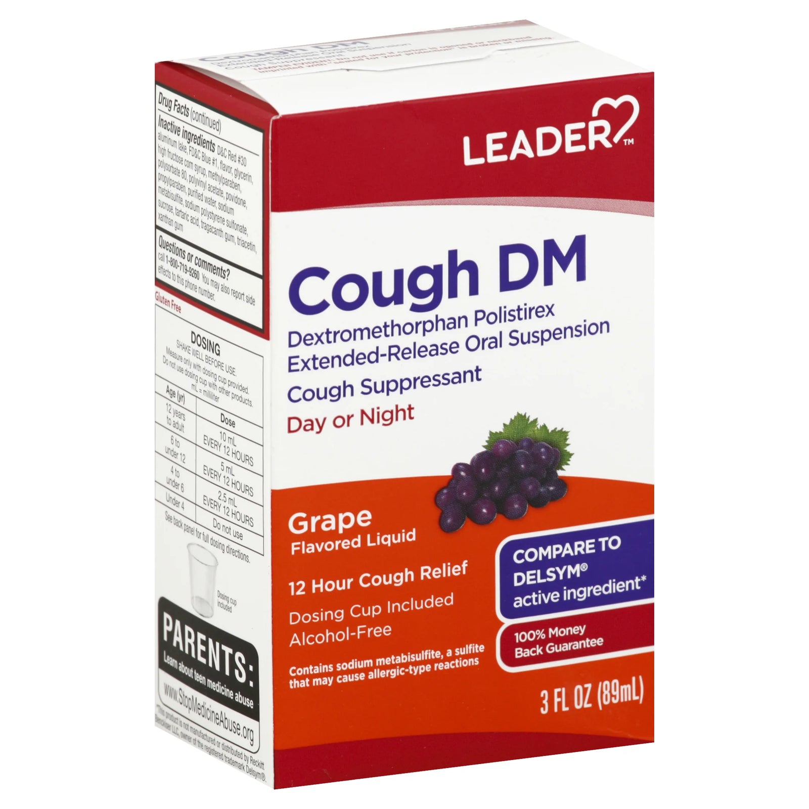 Leader Cough DM 12 Hour Liquid, 3 oz