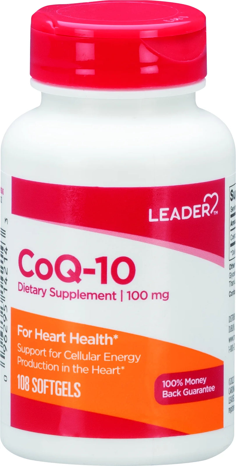 Leader CoQ-10 100 mg Softgels, 108 Count