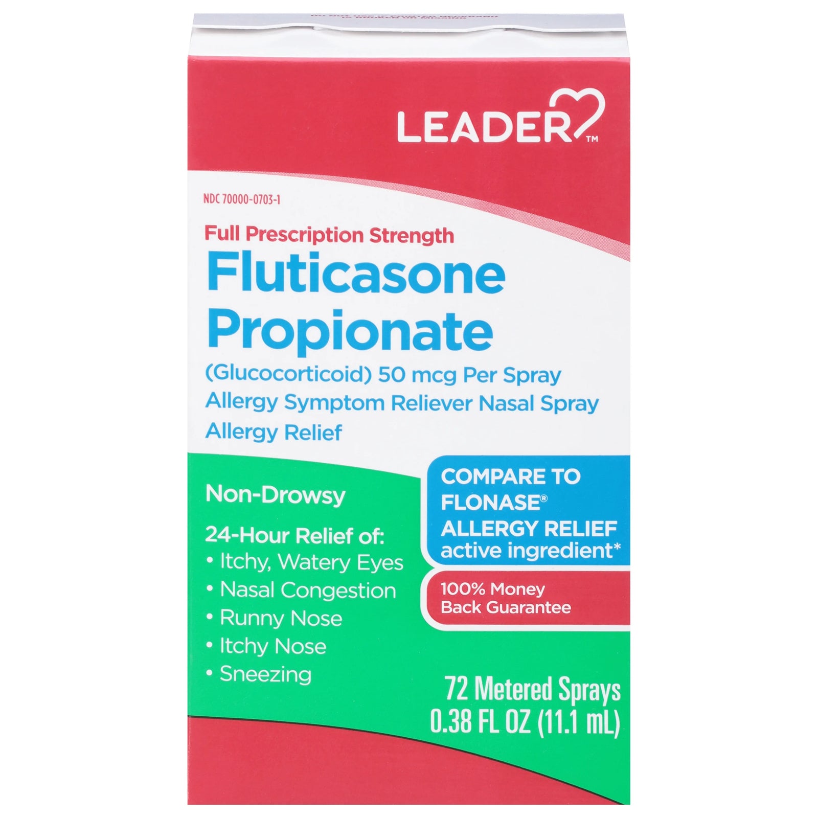 Leader 24Hr Allergy Relief Nasal Spray, Fluticasone Propionate 50 mcg