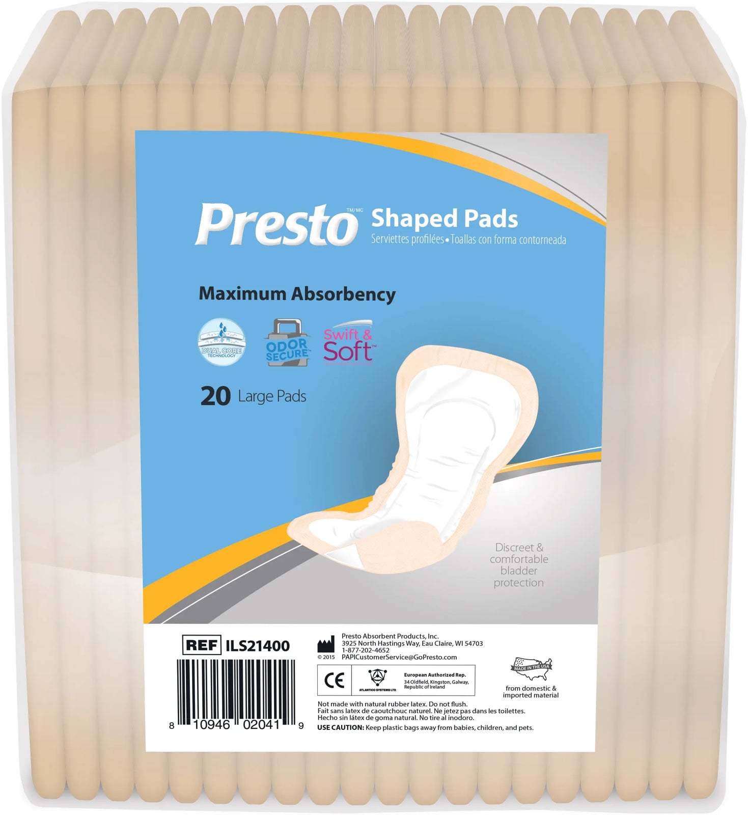 Presto Shaped Incontinence Pads