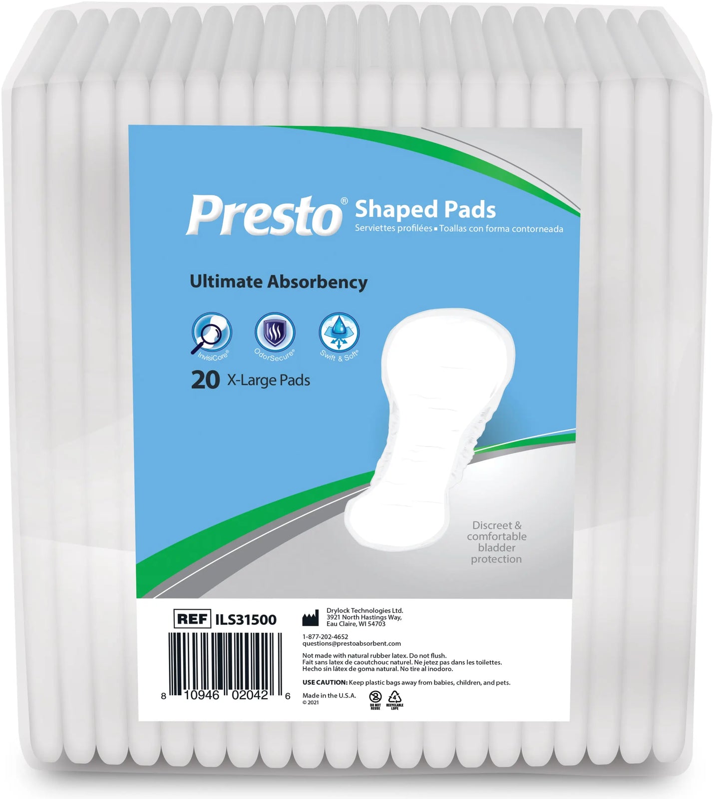 Presto Shaped Incontinence Pads