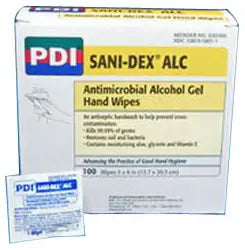 PDI Sani Hands Alcohol Wipes with Aloe, 5" x 8" Packets