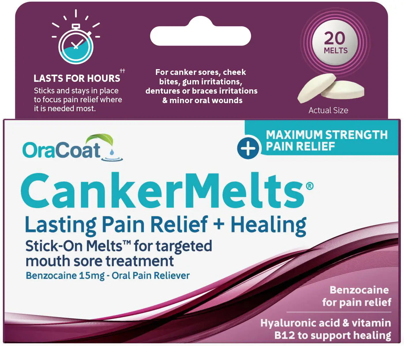 Oracoat Cankermelts Oral Pain Relief Patches