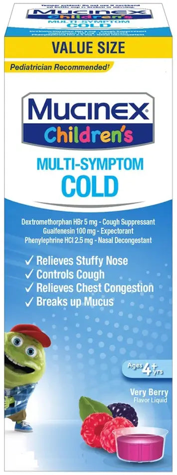 Mucinex Children's Multi-Symptom Liquid Cold, Very Berry, 4 oz