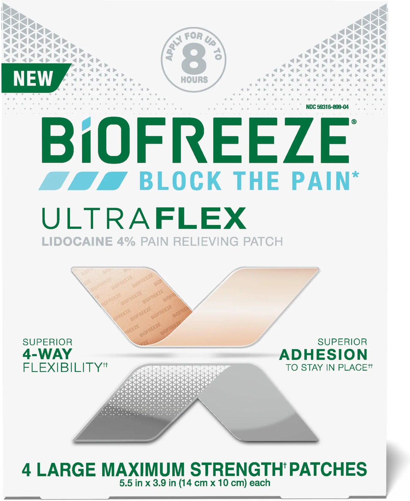 Biofreeze Flex Lidocaine Patch, 4 ct