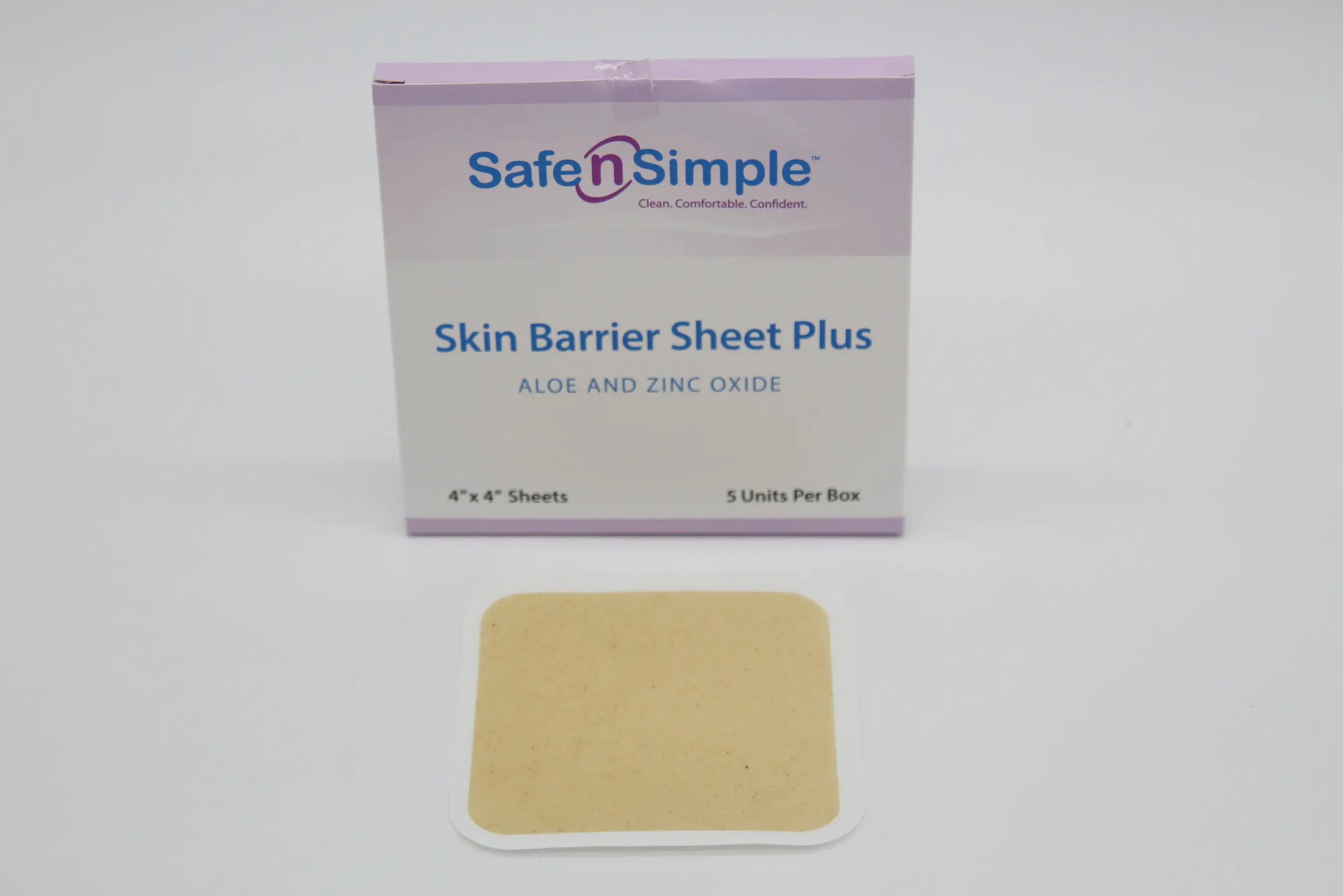 Safe N Simple 4" x 4" Skin Barrier Sheet Plus with Aloe and Zinc Oxide