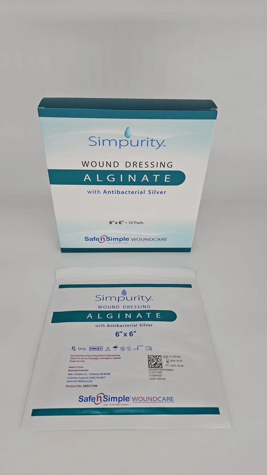 Safe N Simple Silver Calcium Alginate Wound Dressing