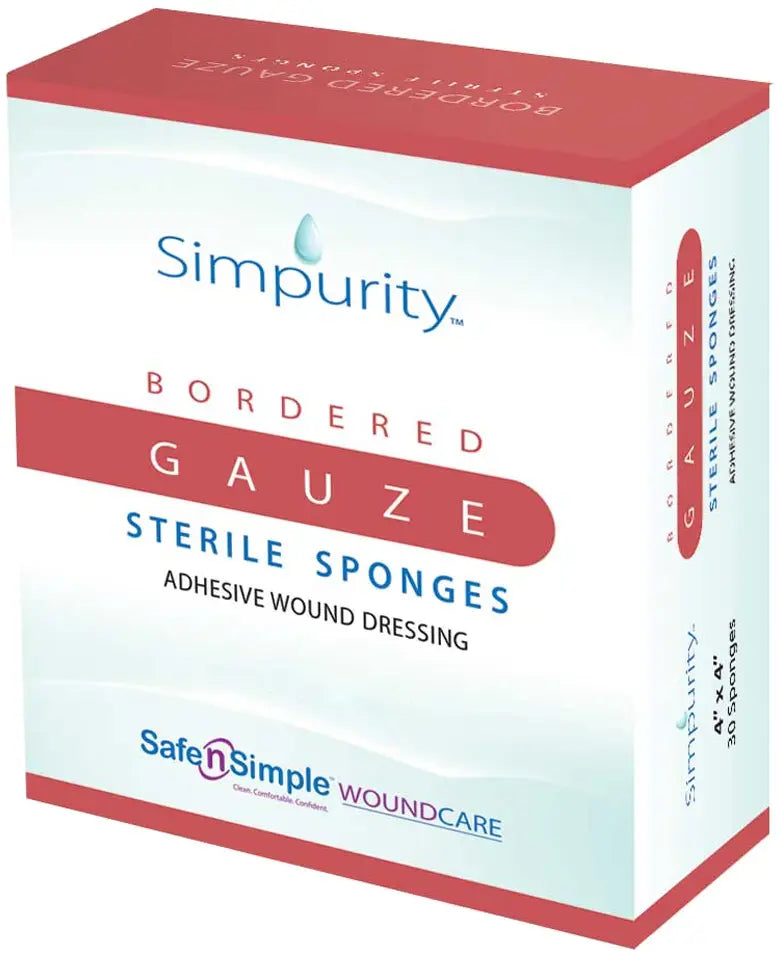 Safe N Simple Sterile Bordered Gauze Sponges 6" x 6.75"