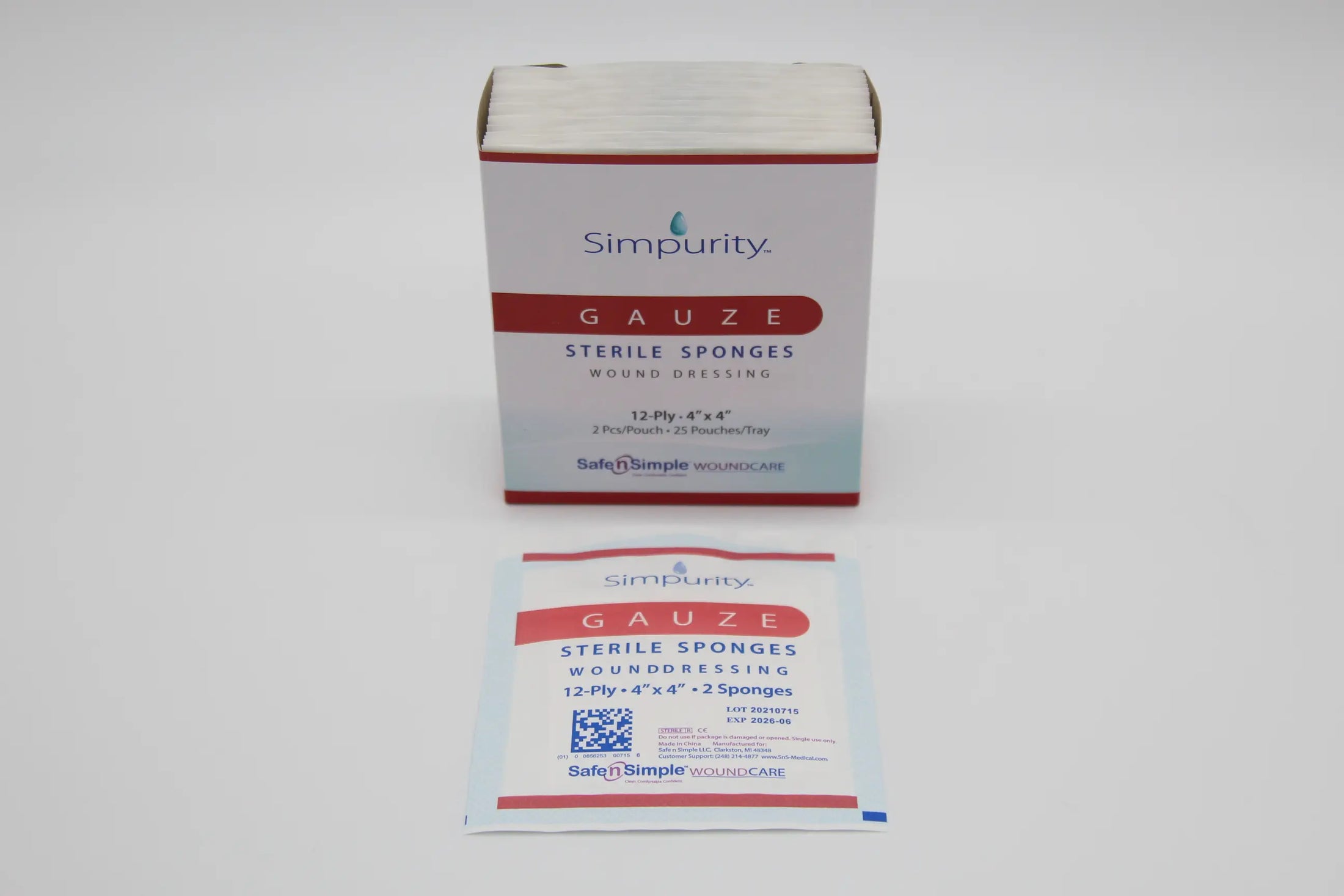 Safe N Simple Sterile Gauze Dressing 4" x 4"