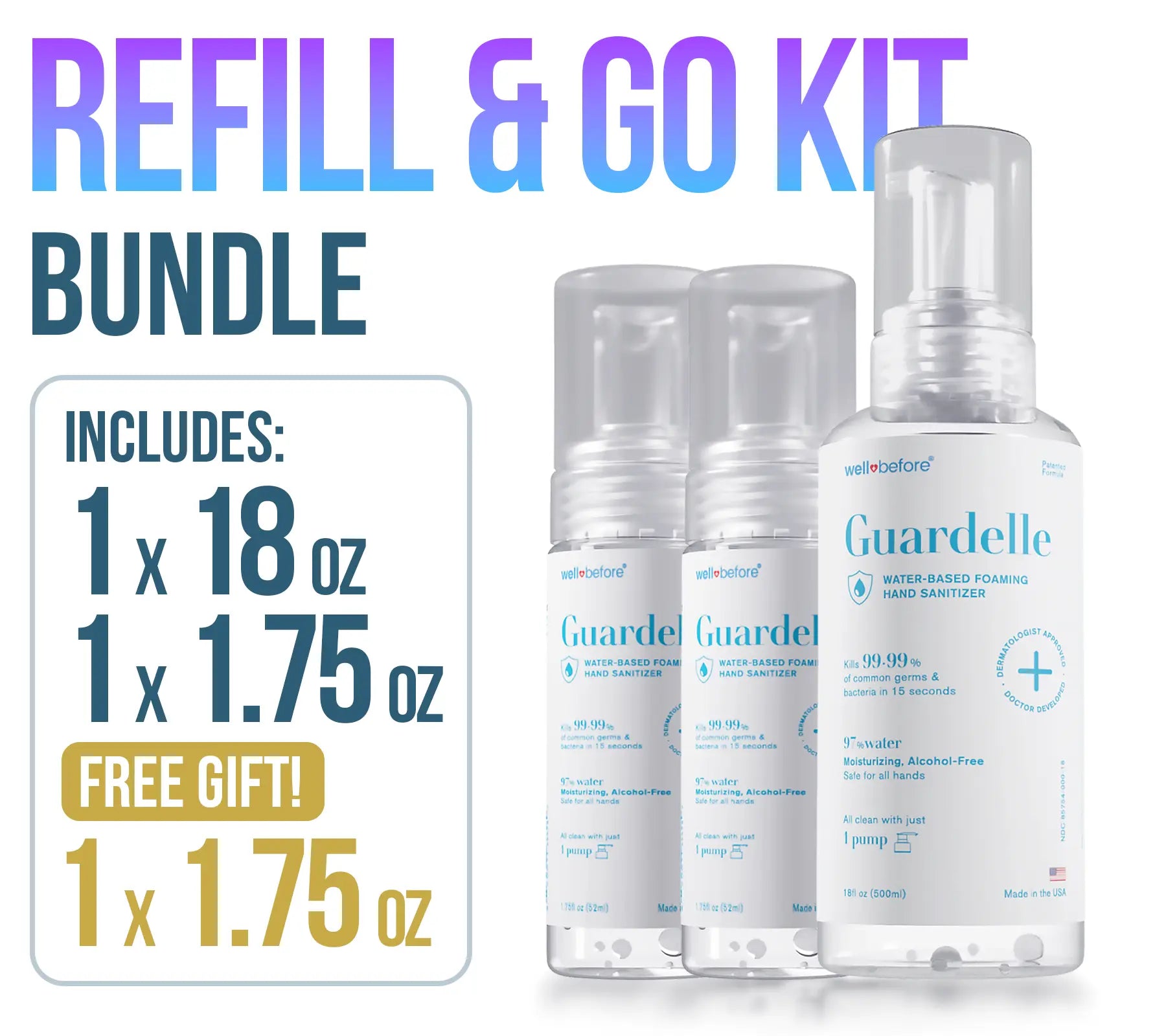 Guardelle Water-Based Foaming Hand Sanitizer Bundles