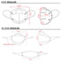 WellBefore mask fit guide - KN95 Regular and 3D KN95 Regular dimensions