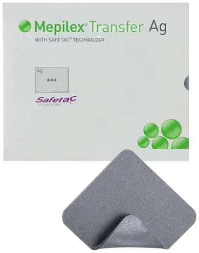 Molnlycke Mepilex Transfer Ag Antimicrobial Soft Silicone Exudate Transfer Dressing