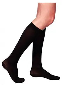 Sigvaris Essential Cotton Calf Compression Stockings with Grip-Top, 20-30 mmHg, Black