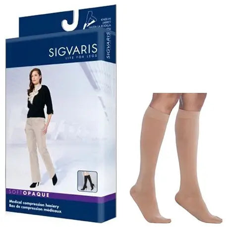 Sigvaris 841C Soft Opaque Women's Calf Compression Stockings 15-20mmHg