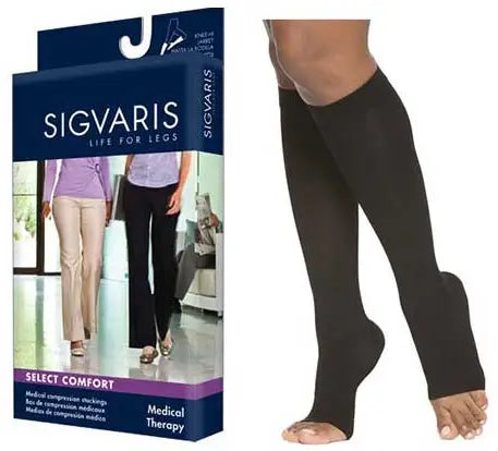 Sigvaris Essential Opaque Calf Compression Stockings 20-30mmHg Open Toe