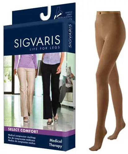 Sigvaris Essential Opaque Pantyhose Compression Stockings - Women's Small Suntan